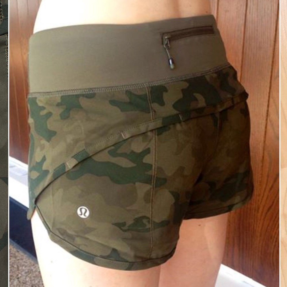 Lululemon Fatigue Camo Speed Shorts Sz 2 - Picture 1 of 3